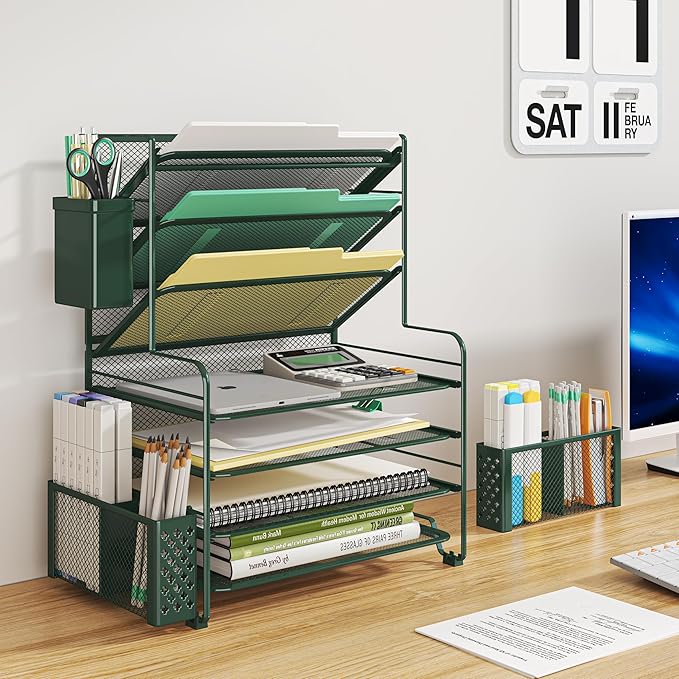 Simple Trending 7 Tier Desk File Organizer, Letter Tray Paper Organizer - Image 2