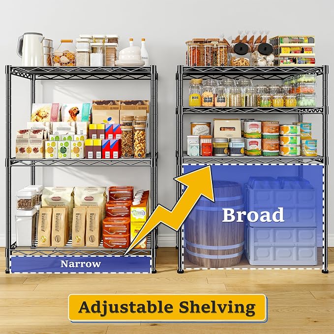 35.4''H Shelf 3 Tier Storage Shelves Metal Shelving, Adjustable Small Wire - Image 5