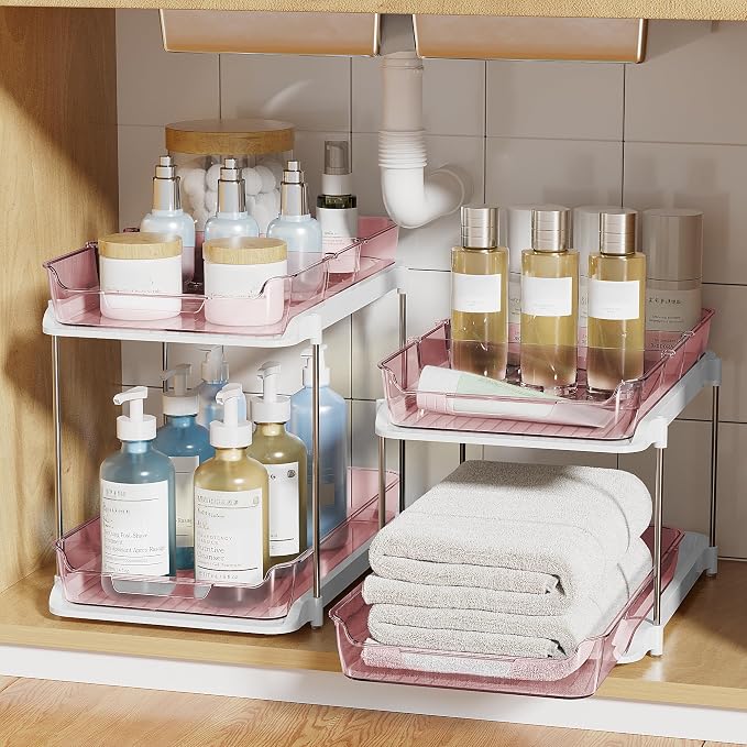 Delamu 2-Tier Multi-Purpose Bathroom Under Sink Organizers and Storage - Image 7