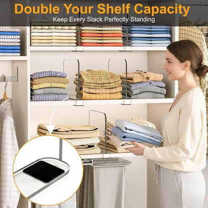OKPOW Shelf Dividers for Closet Organization: 8" Tall X 12" Deep, Acrylic Clear - Image 3