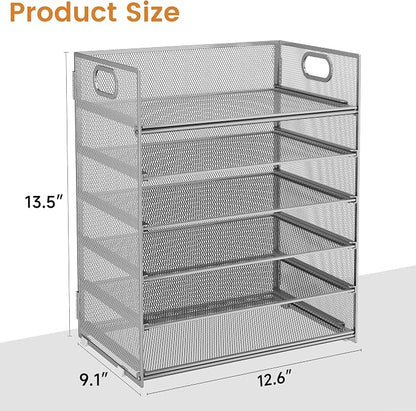 Subekyu 6-Tier Desk Paper Organizer, Desktop File Letter Tray - Image 7