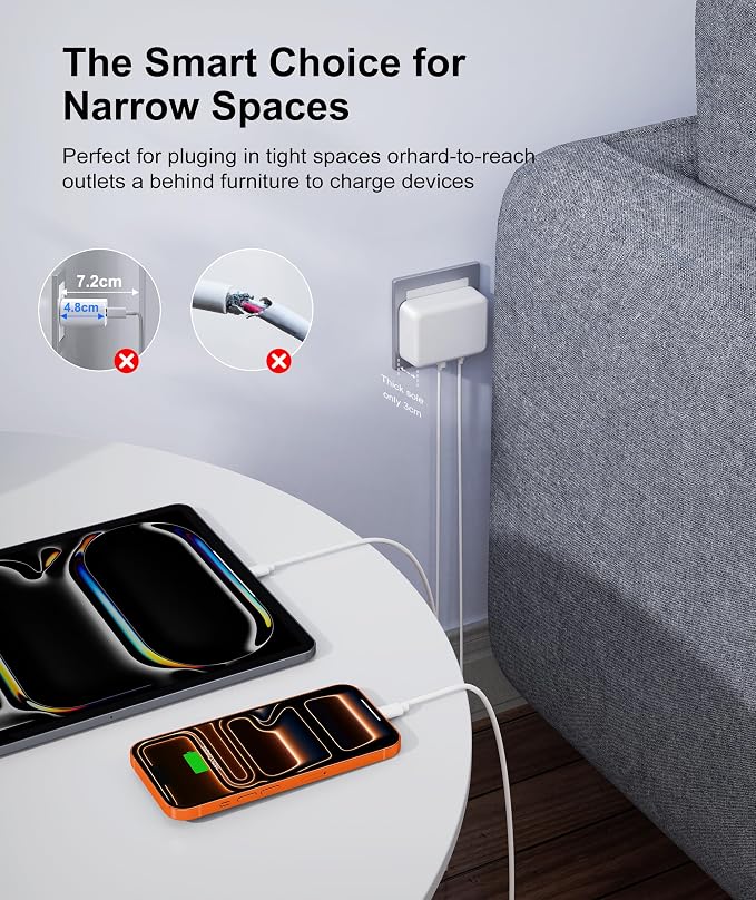 Fast Charger Block, GaN 6 Port USB C Charging Station Hub Cube, 100W Multiport - Image 4