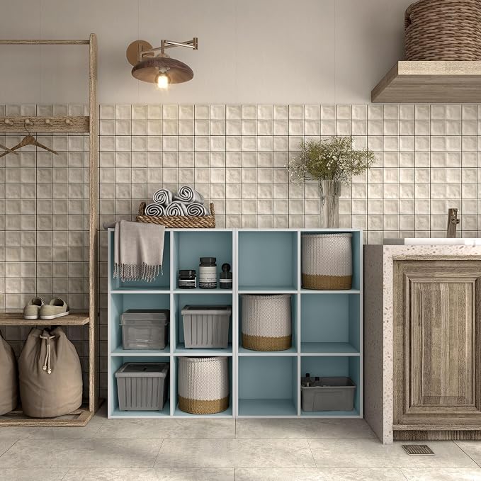 Homes: Inside + Out Apexa 6-Cube Storage Organizer Shelves, Stackable Wood - Image 2