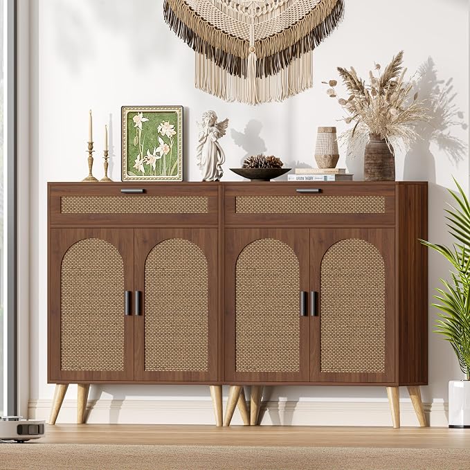 Keehusux Rattan Storage Cabinet - Image 3