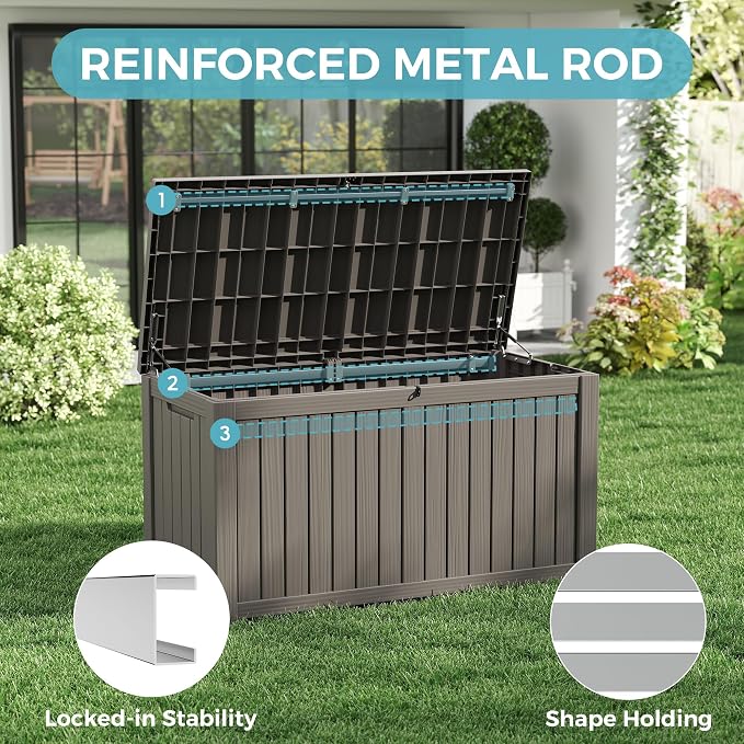 Outdoor Storage Box, Resin Deck Boxes Indoor and outdoor, Waterproof Storage - Image 5