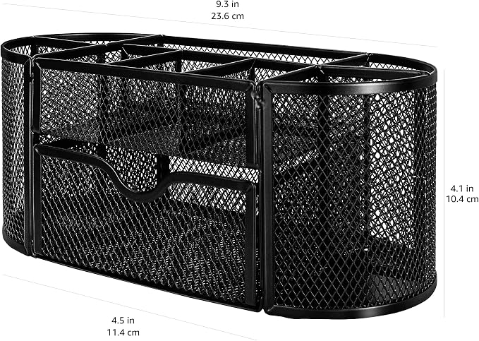 Amazon Basics Pen Holder and Desk Organizer, Office Caddy Storage, ‎9.25" x - Image 5