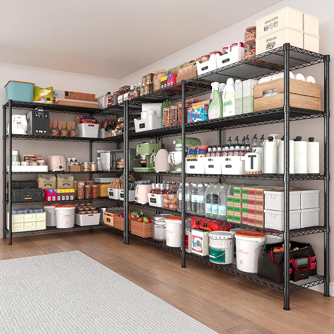 REIBII1450LBS Metal Shelving Unit Storage Shelves 5 Tier Wire Shelving 58.1''W - Image 4