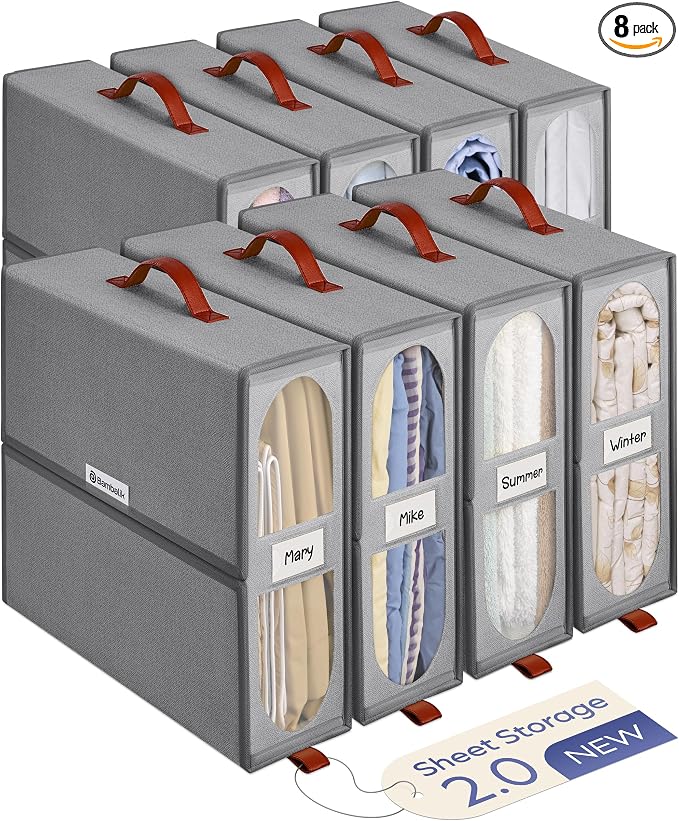 8x Bed Sheet Organizer Storage Boxes by Unknown