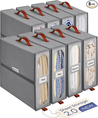 8x Bed Sheet Organizer Storage Boxes by Unknown