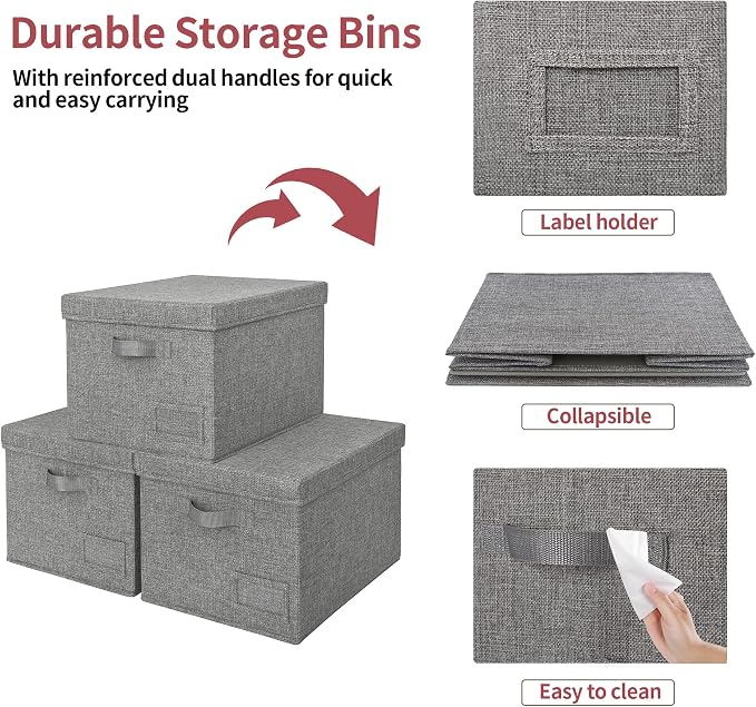 GRANNY SAYS Storage Bins with Lids, Linen Closet Organizers and Storage Baskets - Image 4