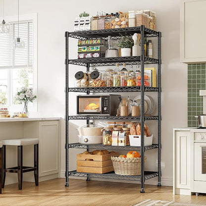 REIBII 6-Tier Metal Shelving Unit Storage Shelves, Sturdy Wire Shelving - Image 2