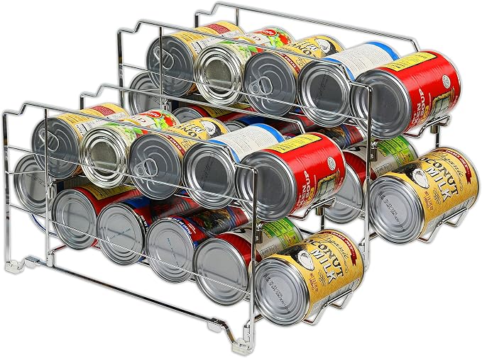 Simple Houseware Stackable Front Loading Beverage Can Dispenser Rack, Chrome - Image 5