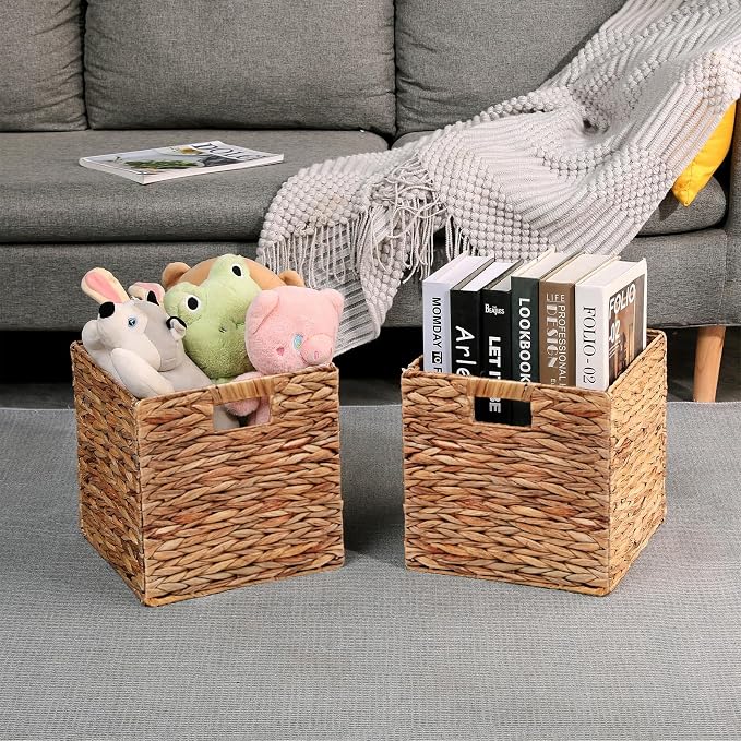 11x11in Collapsible Wicker Storage Basket - Image 3