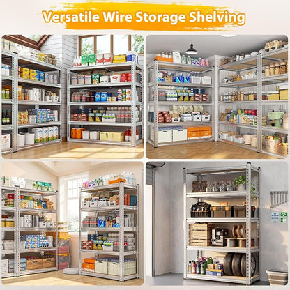 REIBII Storage Shelves, 5-Tier Adjustable Waterproof Storage Rack - Image 4