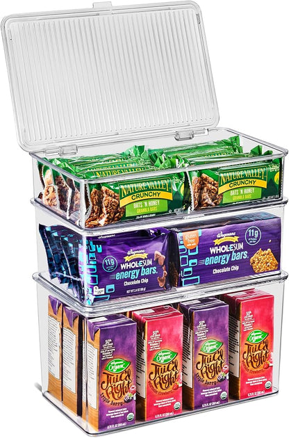 Sorbus 3 Pack Clear Plastic Storage Bins - Image 2