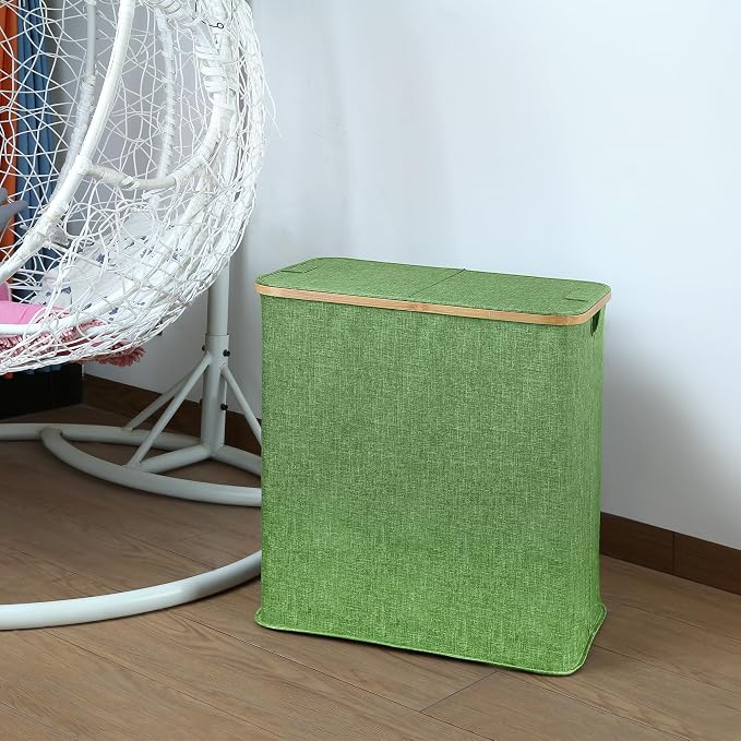 efluky Laundry Hamper with Lid, Double Laundry Hamper with 2 Removable Bags - Image 7