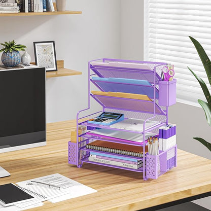 Simple Trending 7 Tier Desk File Organizer, Letter Tray Paper Organizer - Image 6