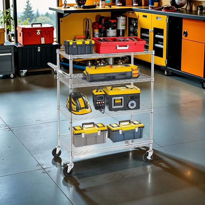 Finnhomy 4 Tier Heavy Duty Commercial Grade Rolling Cart - Image 4