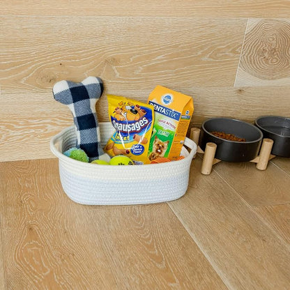 NaturalCozy 5-Piece Rectangle Storage Basket Set- Natural Cotton Rope Woven - Image 5