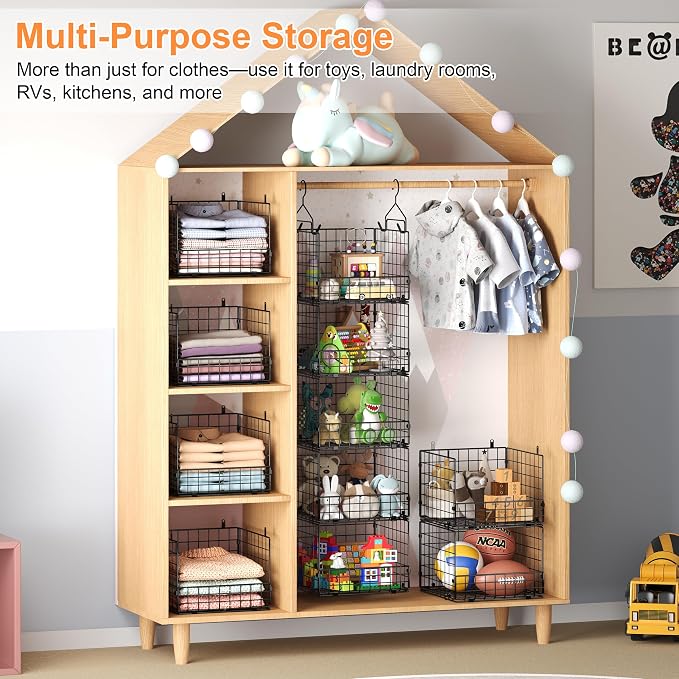 Sonyabecca 5-Tier Hanging Closet Organizer – Black Closet Storage Shelves - Image 6