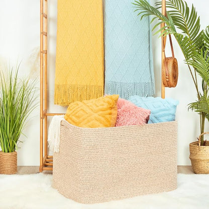 MINTWOOD Design 112L Extra Large Blanket Basket Holder Living Room, Dog Toy - Image 2