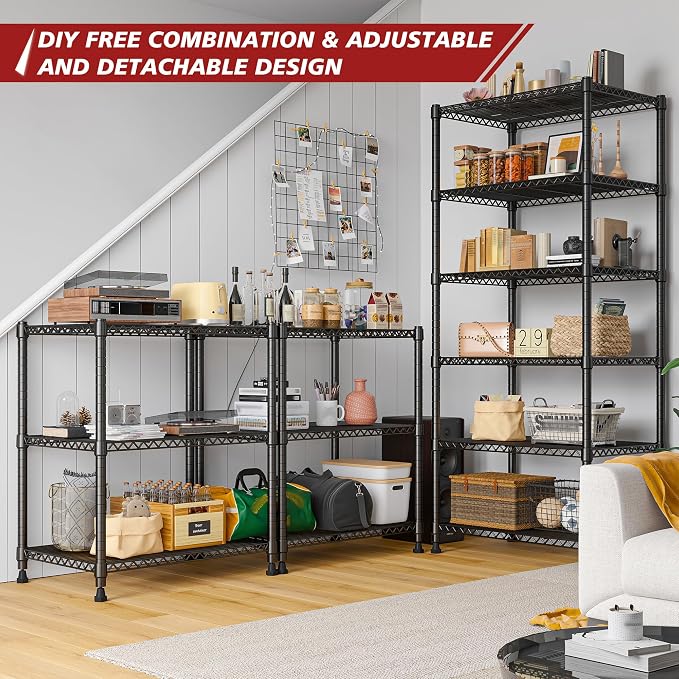 REIBII 72’’H Wire Shelving, 6 Tier Metal Shelving Units and Storage Shelves - Image 6
