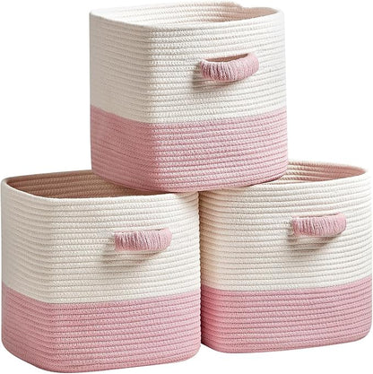 R RUNKA Storage Cube Baskets for Organizing 11 inch-3 Pack- Square Baskets for by RRUNKA