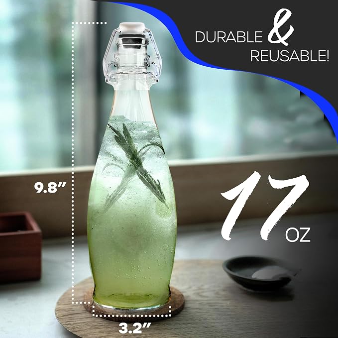 Nevlers 17 Oz Teardrop Swing Top Glass Bottles - Image 3