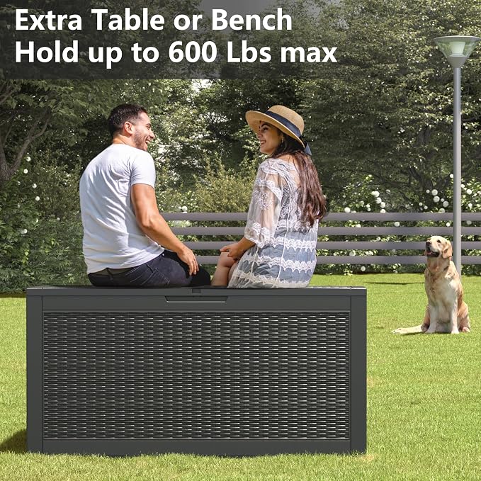 Outdoor Storage Box, Resin Deck Boxes Outdoor Waterproof - Image 5