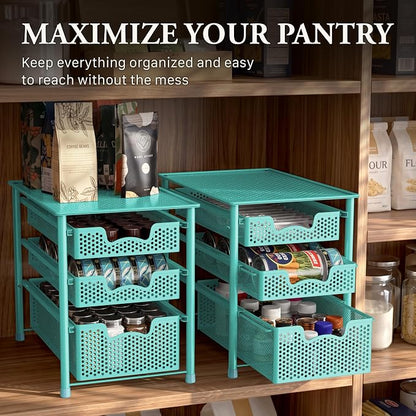 Simple Houseware Stackable 3 Tier Sliding Basket Organizer Drawer - Image 7