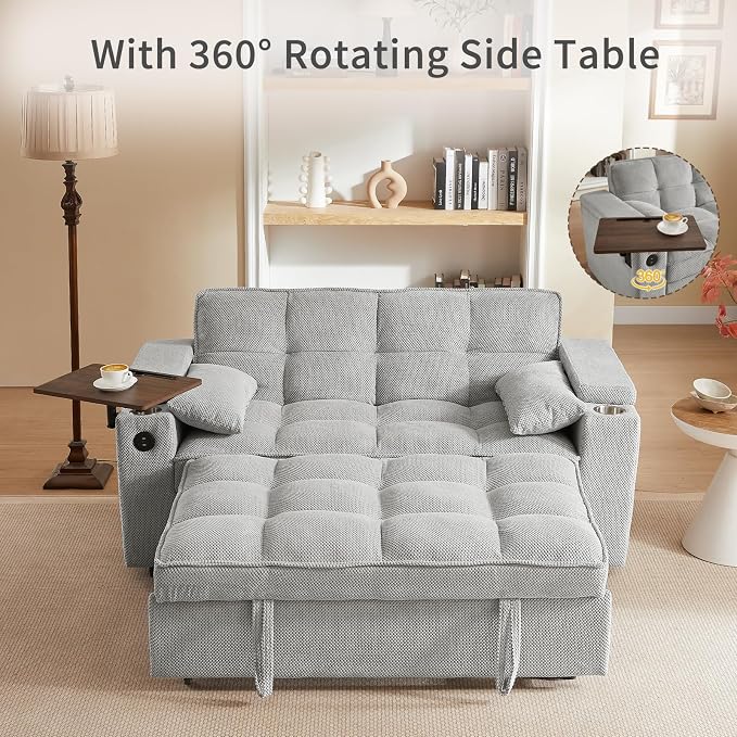 hansones 65'' 3-in-1 Folding Convertible Sofa Bed, Queen Size Pullout Sofa - Image 3