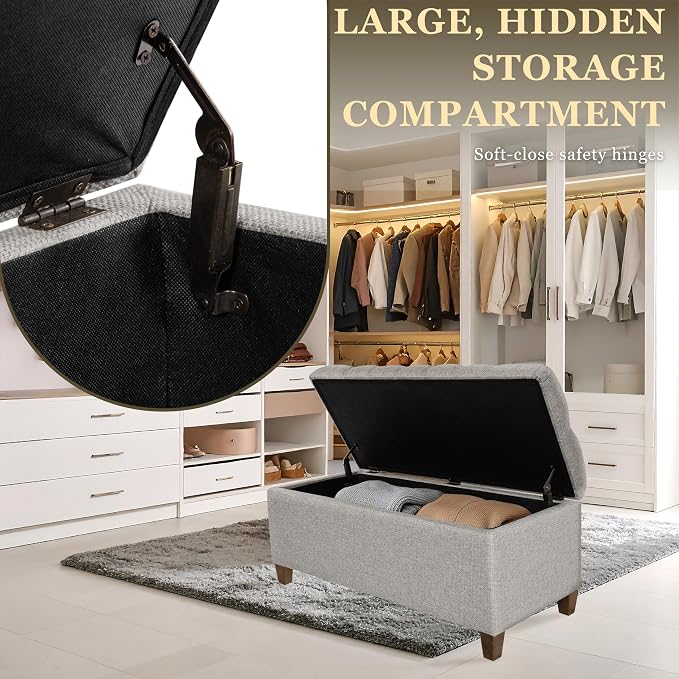 HomePop Ainsley 40" Storage Ottoman Bench - Image 6