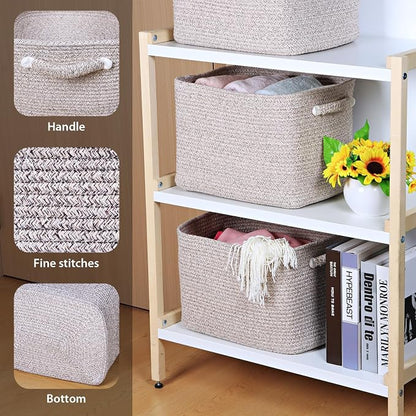 Kntiwiwo Storage Baskets for Organizing 14.7”x11”x9.6” Rope Storage Baskets for - Image 2