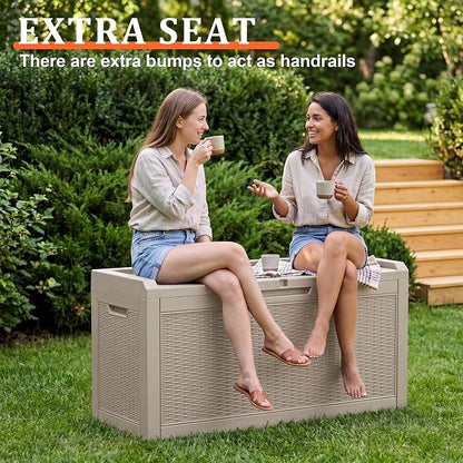 EasyUp 70 Gallon Deck Boxes Outdoor Waterproof, Resin Outside Storage Box - Image 2