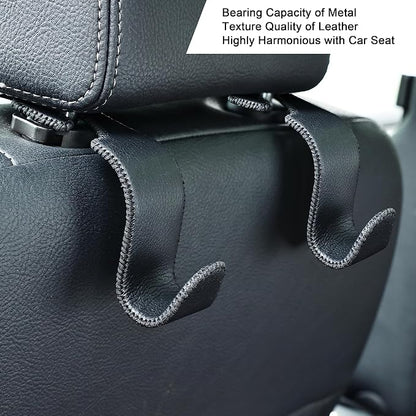 Amooca Car Seat Headrest Hook 4 Pack Metal Core Hanger Universal Car Storage - Image 3