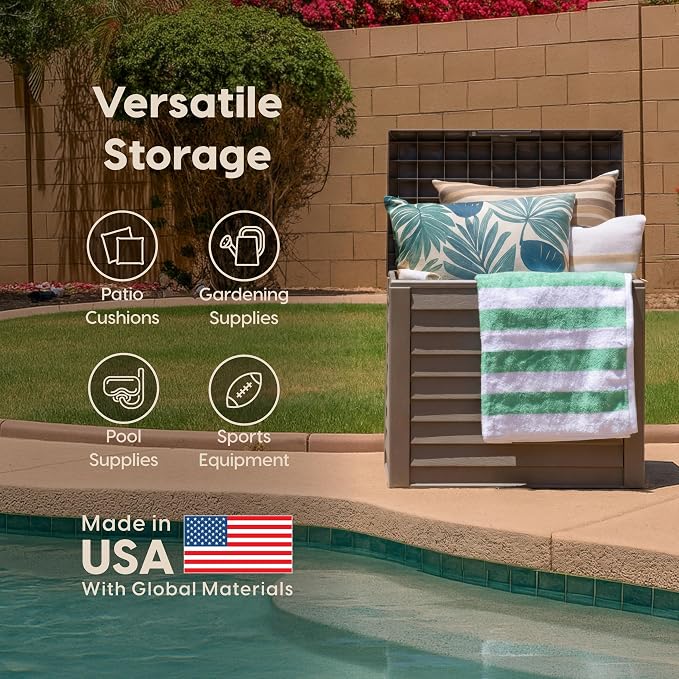IRIS USA 35-Gallon Outdoor Deck Storage Box, Lockable & UV-Protected, - Image 9