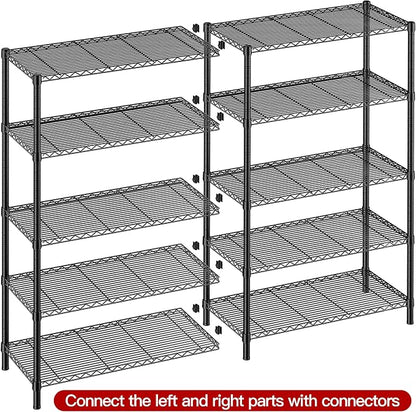 REIBII 5 Tier Wire Shelving Storage Shelves Loads 1430LBS, 2 Pack - Image 7