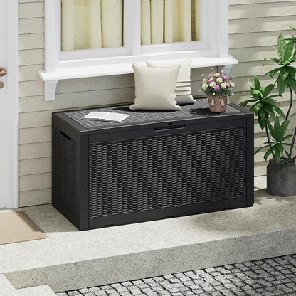 NUNU LAB 102 Gallon Large Waterproof Resin Deck Box, Lockable Outdoor Storage - Image 5