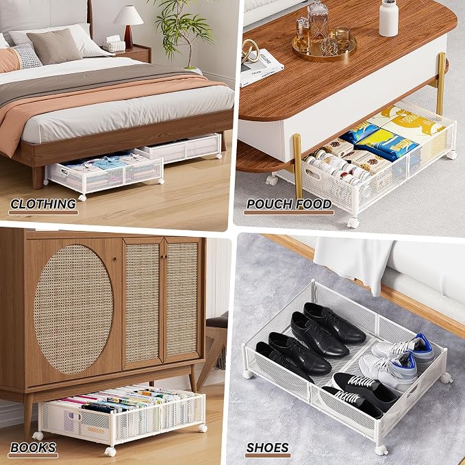 PHINOX Under Bed Storage with wheels, Under the Bed Storage Containers - Image 4