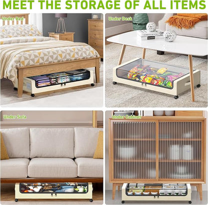 Tututry Under Bed Storage with Wheels, XXL 60L Under the Bed Storage Bins - Image 5