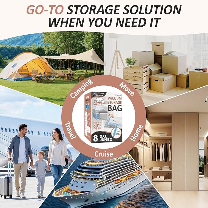 Cozy Essential Vacuum Storage Bags, 80% Compression Vacuum Seal Space Saver - Image 7