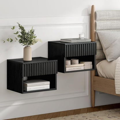 EYYTHUNG Fluted Floating Nightstand Set of 4 - Image 4