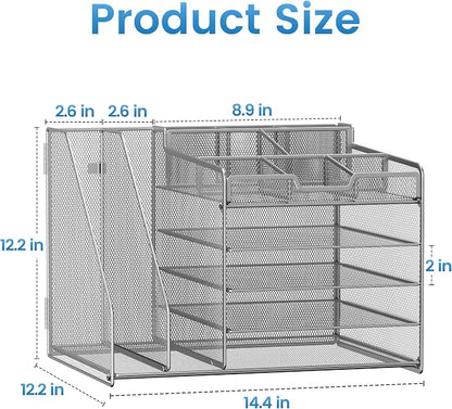 Lavatino 5-Tier Metal Mesh Desk Organizer - Image 7