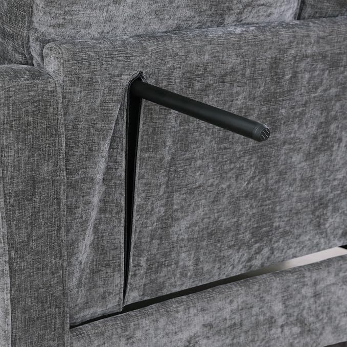 ERYE Chenille Tufted Loveseat Sofa and Ottoman Set, Tufted Recliner Sleeper - Image 8