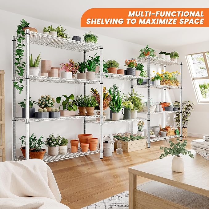REIBII 5 Tier Metal Shelving Storage Shelves, Wire Shelves Pantry Shelves - Image 8
