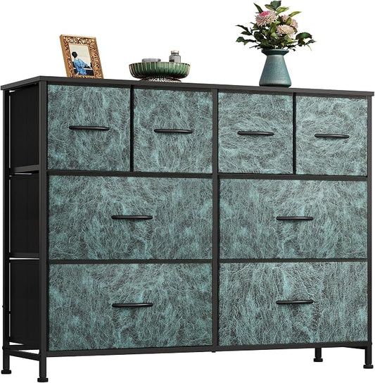 WLIVE Wide Dresser for Bedroom, 8 Drawer Chest of Drawers, Vintage Green | 8 by WLIVE
