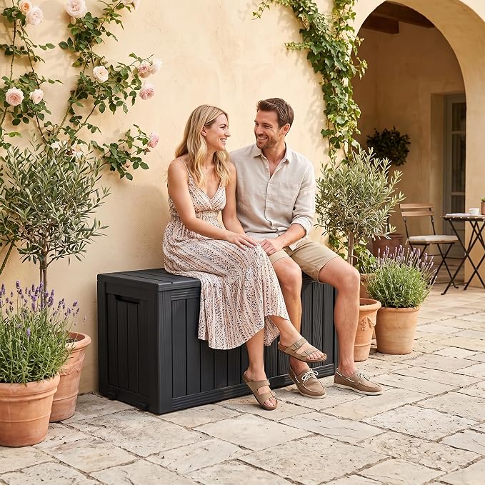 ROJIK 95 Gallon Outdoor Storage Box Waterproof, Weatherproof Deck Boxes Outdoor - Image 6