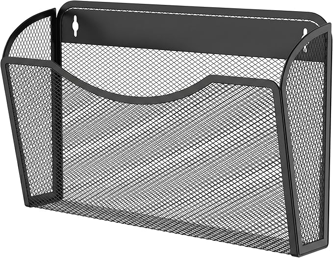MINDEPOT Wall File Organizer, Hanging Wall File Holder, 1 Pack, Metal Mesh Wall by MINDEPOT