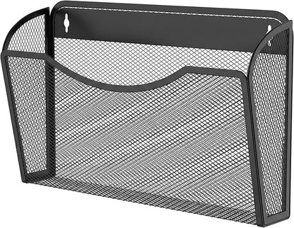 MINDEPOT Wall File Organizer, Hanging Wall File Holder, 1 Pack, Metal Mesh Wall by MINDEPOT