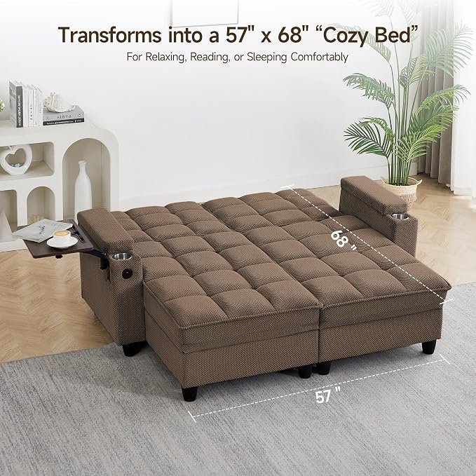 70.9" Chaise Lounge Chair Indoor, Oversized Boucle Upholstered Sofa Bed - Image 6